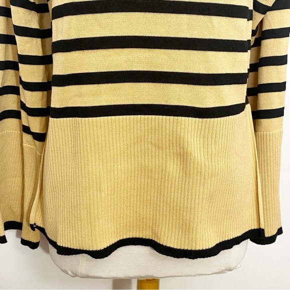 No Brand ribbed striped,bell sleeve cotton knit oversized turtleneck sweater S - Picture 2 of 7